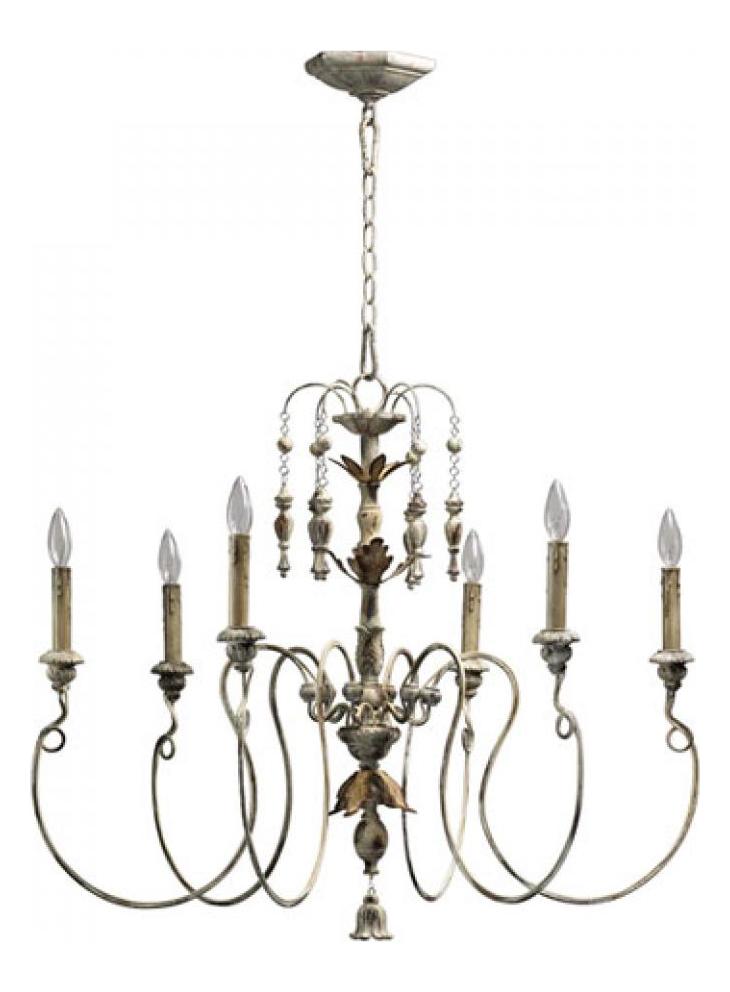 Six Light Persian White Up Chandelier by Quorum