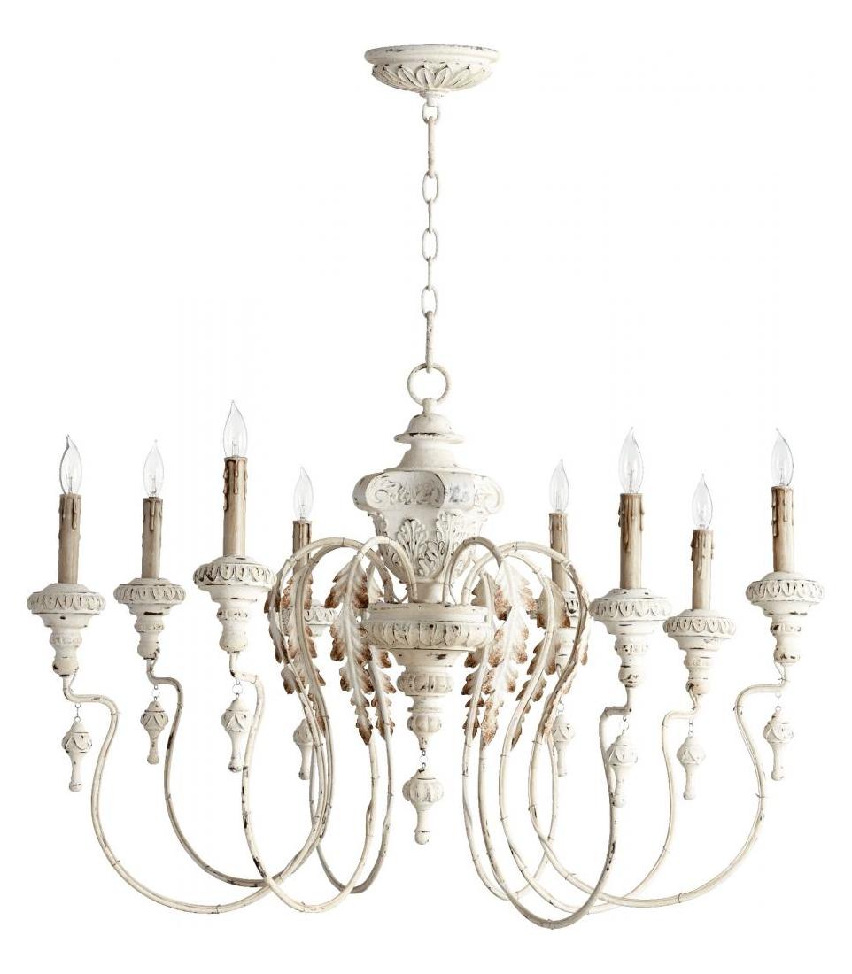 Eight Light Persian White Up Chandelier by Quorum