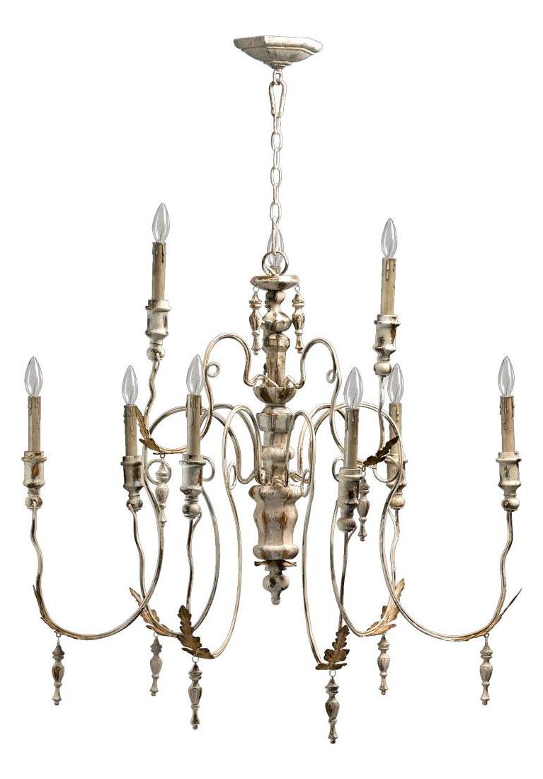 Nine Light Persian White Up Chandelier by Quorum