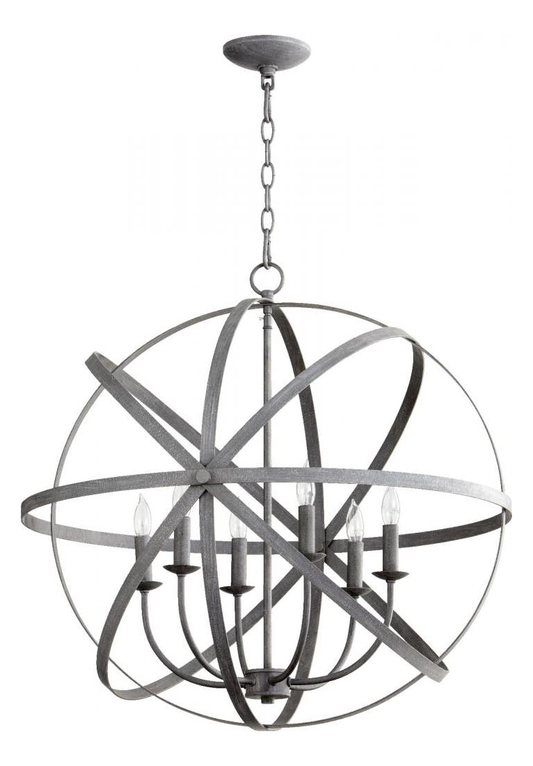 Six Light Zinc Up Chandelier by Quorum
