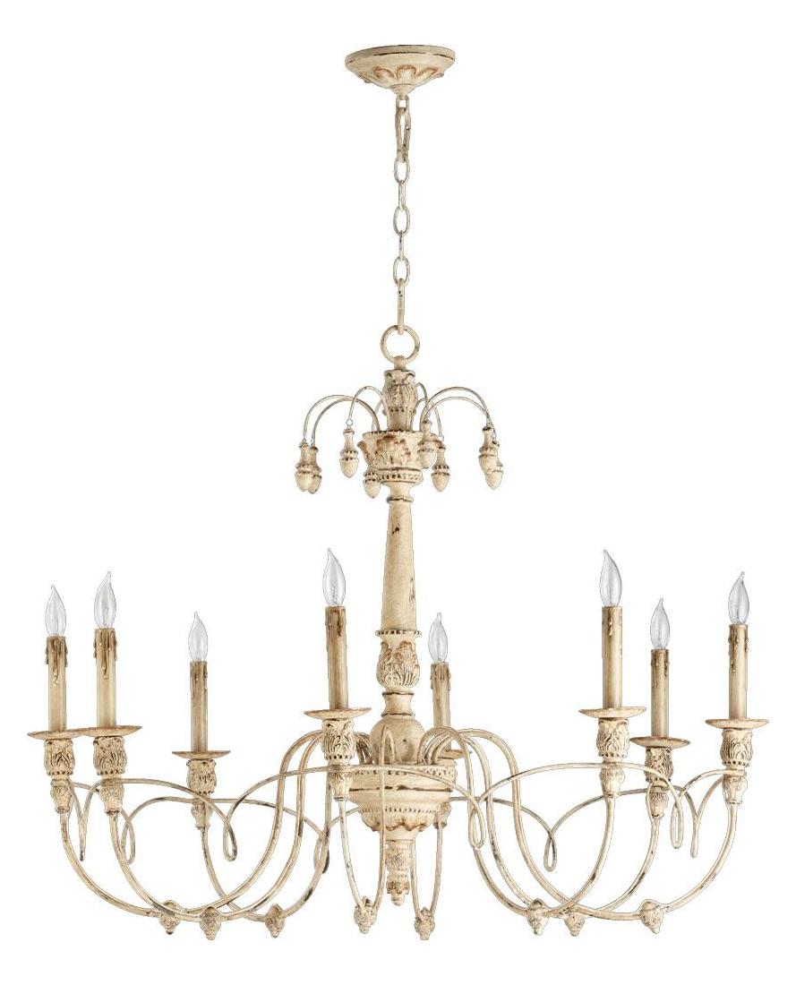 Eight Light Persian White Up Chandelier by Quorum