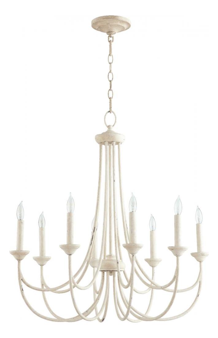 Eight Light Persian White Up Chandelier by Quorum