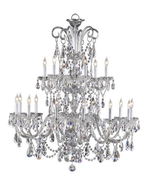 Eighteen Light Chrome Imperial Crystal Glass Up Chandelier by Quorum