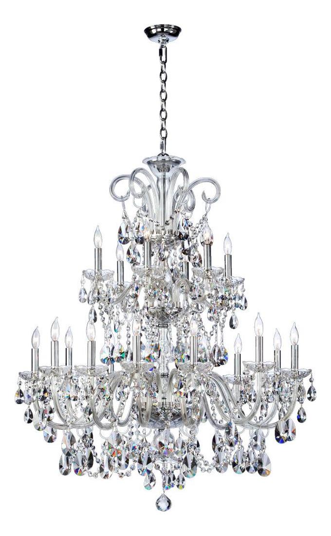 Eighteen Light Chrome Imperial Crystal Glass Up Chandelier