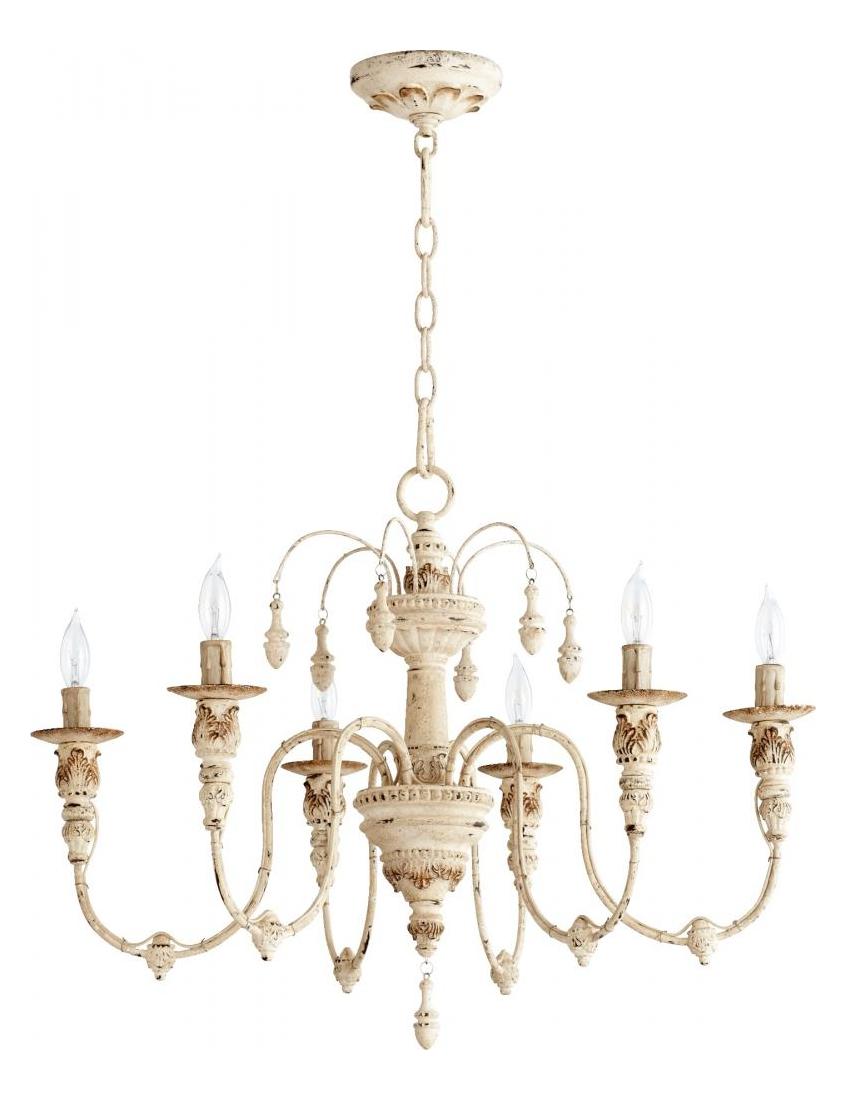 Six Light Persian White Up Chandelier by Quorum