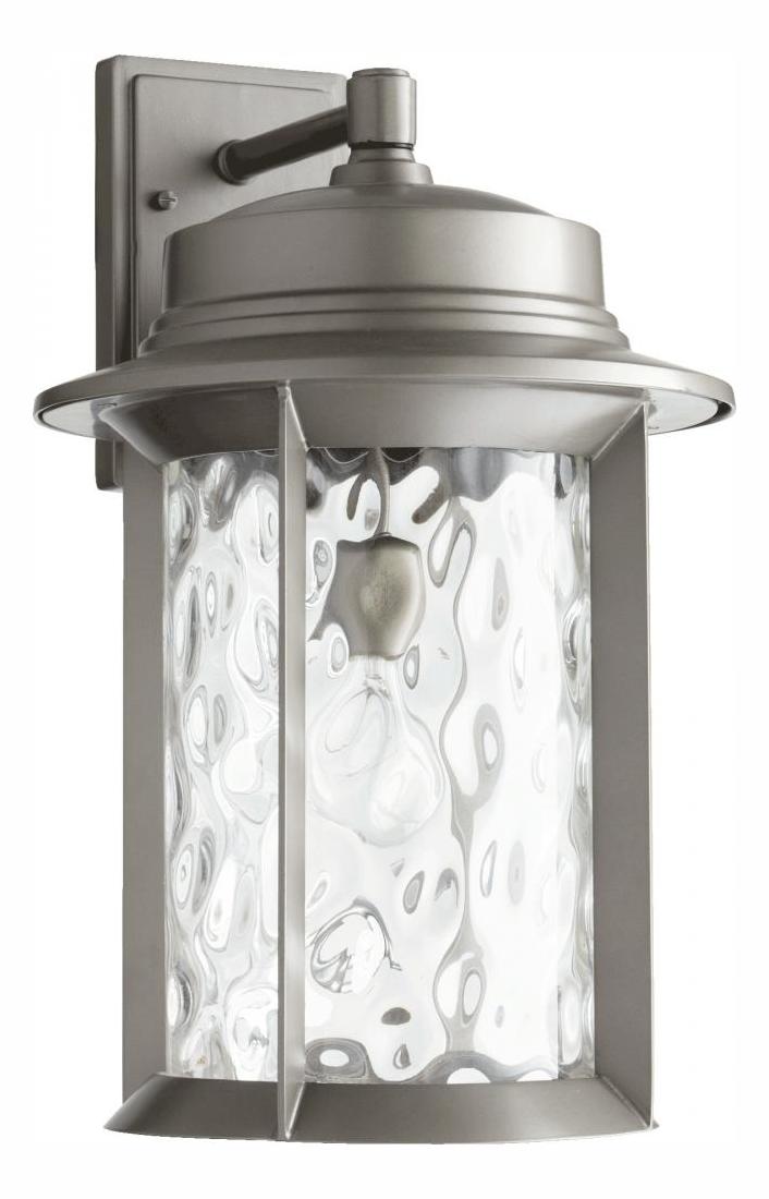 One Light Clear Hammered Glass Graphite Wall Lantern by Quorum