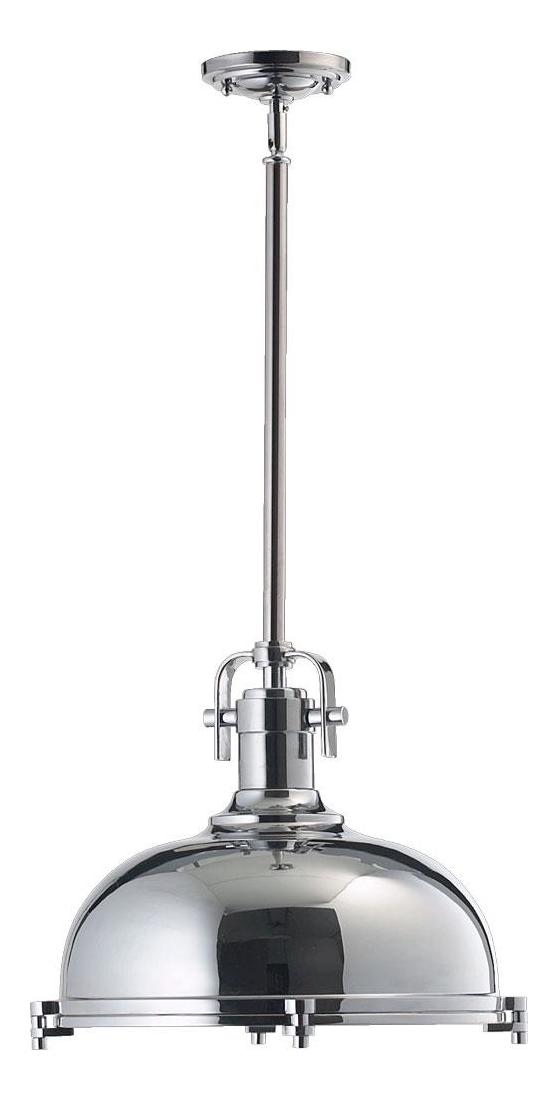 One Light Chrome Down Pendant by Quorum