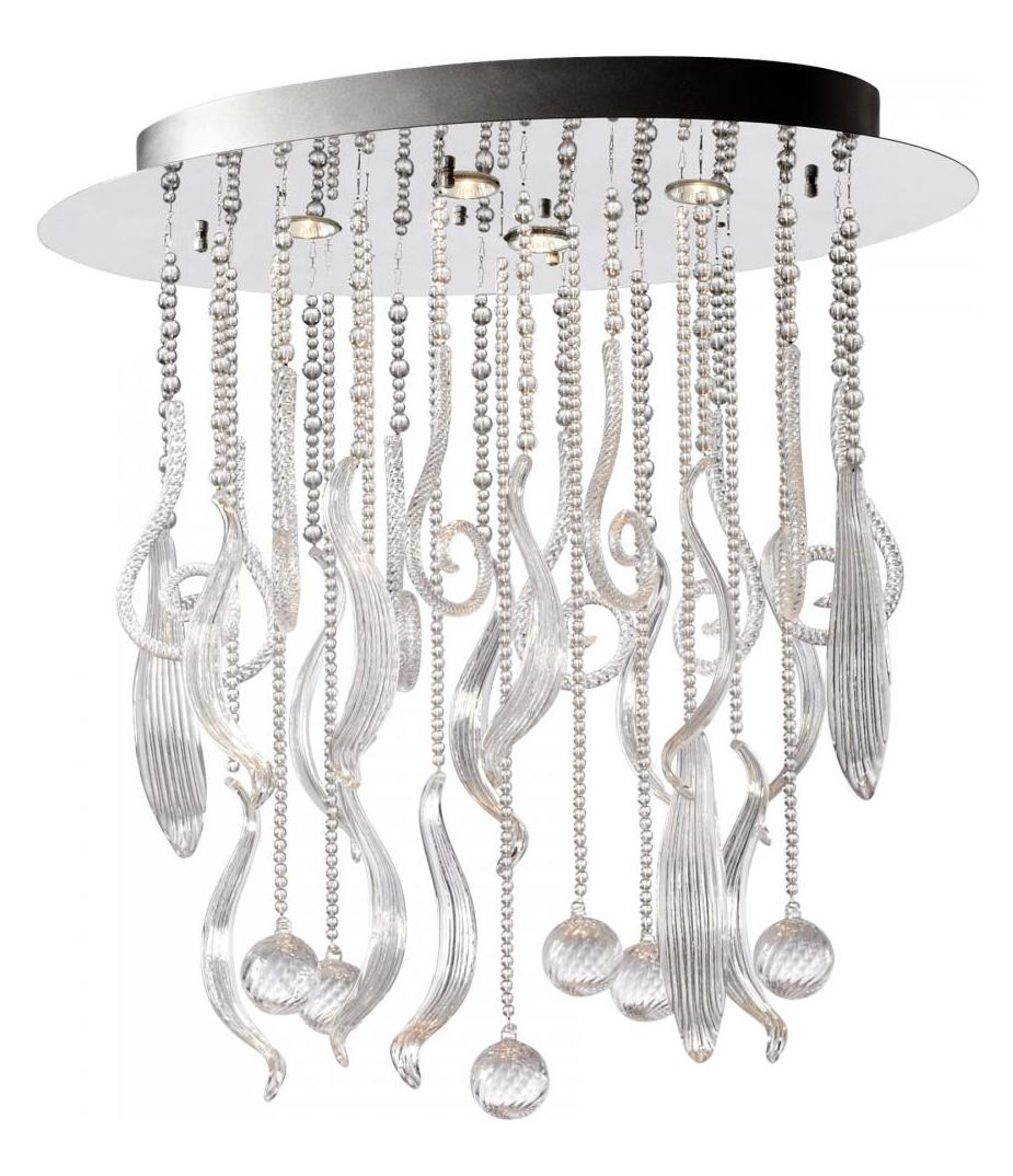 Chrome and Clear  4 Light Full Size Pendant by Cyan Designs