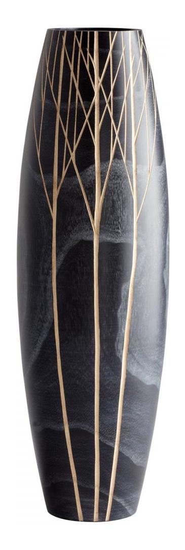 Black  Winter 18 Inch Tall Wood Vase by Cyan Designs