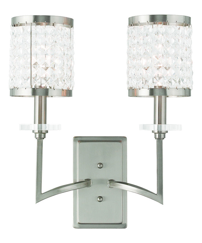 Brushed Nickel  2 Light Double Sconce by Livex Lighting