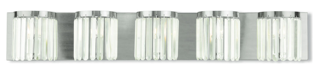 Brushed Nickel  5 Light Ada Compliant Bathroom Vanity Light by Livex Lighting