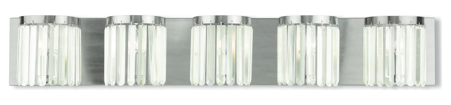 Brushed Nickel  5 Light Ada Compliant Bathroom Vanity Light by Livex Lighting