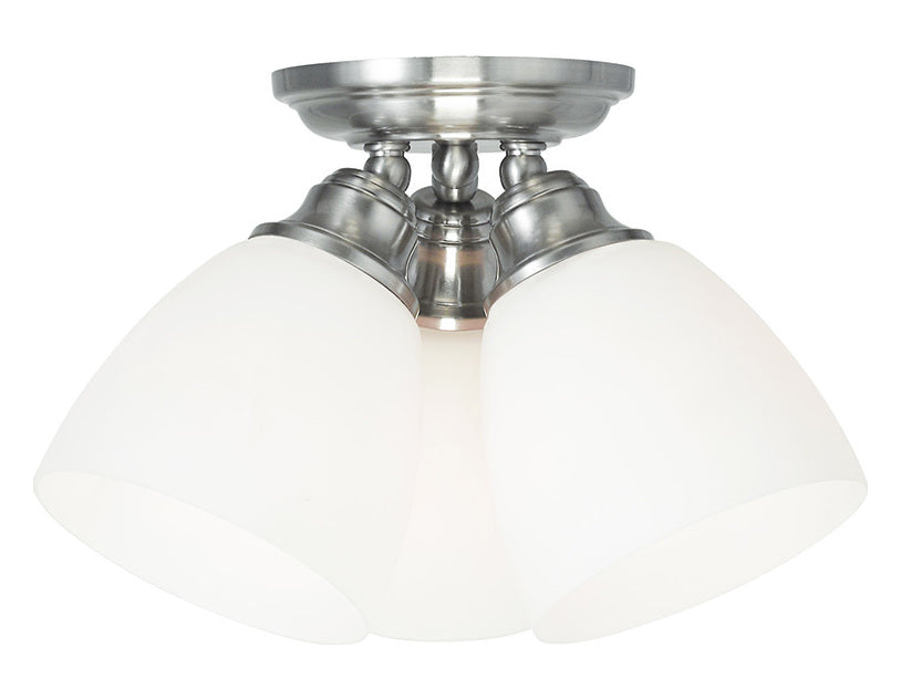 3 Light Brushed Nickel Ceiling Mount by Livex Lighting
