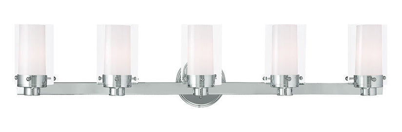 5 Light Polished Chrome Bath Light by Livex Lighting