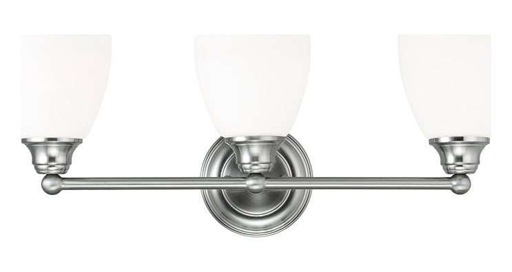 3 Light Brushed Nickel Bath Light by Livex Lighting