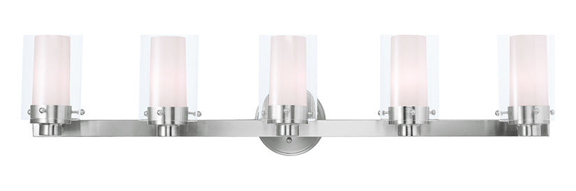 Brushed Nickel  5 Light Bathroom Vanity Light by Livex Lighting