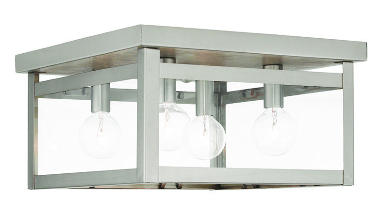 4 Light Brushed Nickel Ceiling Mount by Livex Lighting