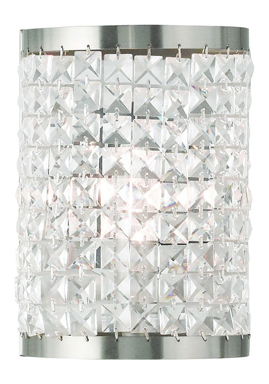 Brushed Nickel  1 Light Ada Compliant Flush Mount Wall Sconce by Livex Lighting