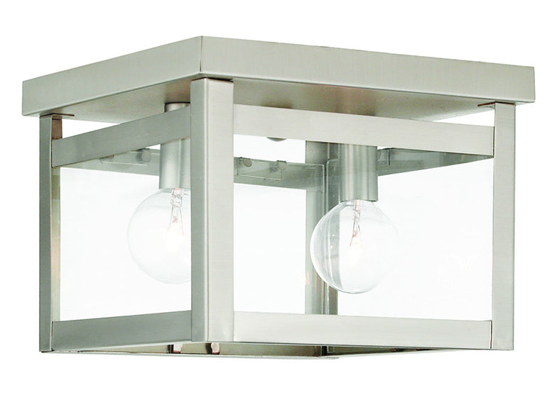 2 Light Brushed Nickel Ceiling Mount by Livex Lighting