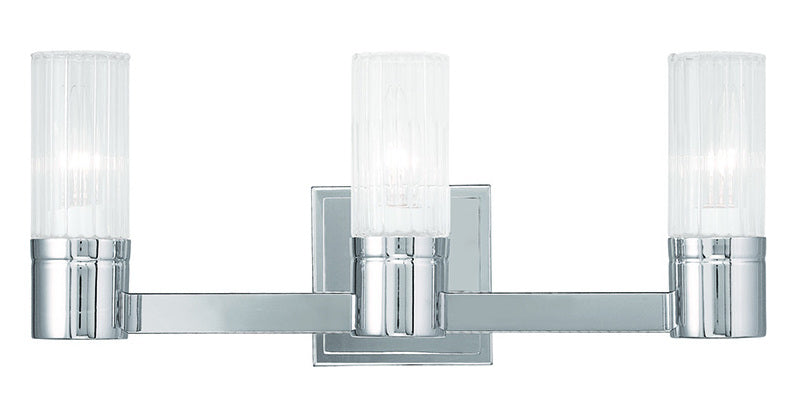 3 Light Polished Chrome Bath Light by Livex Lighting