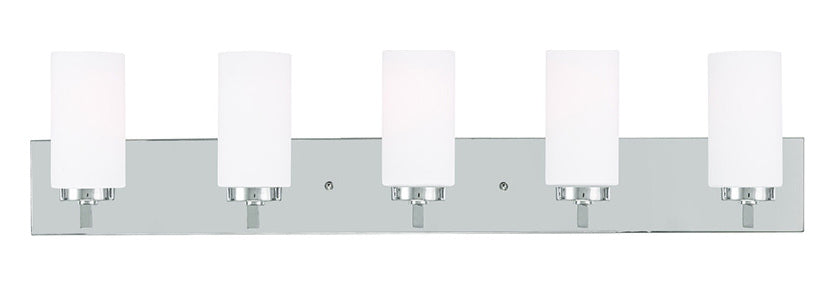 5 Light Polished Chrome Bath Light by Livex Lighting