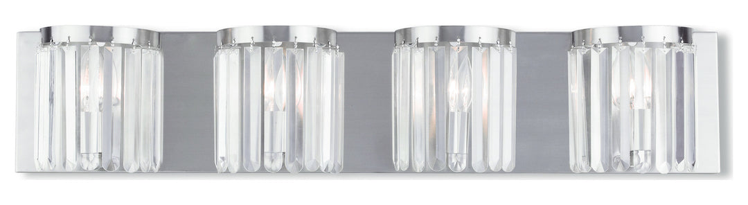 Brushed Nickel  4 Light Ada Compliant Bathroom Vanity Light by Livex Lighting