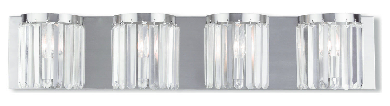Brushed Nickel  4 Light Ada Compliant Bathroom Vanity Light by Livex Lighting