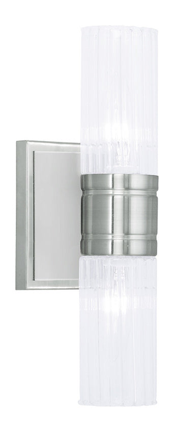 Brushed Nickel  2 Light Ada Compliant Bathroom Sconce by Livex Lighting