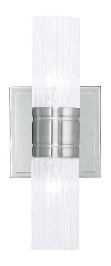 Brushed Nickel  2 Light Ada Compliant Bathroom Sconce