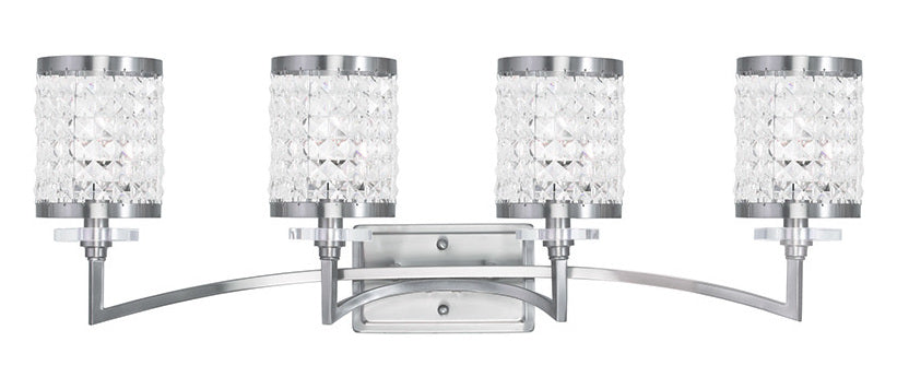 Brushed Nickel  4 Light Bathroom Vanity Light by Livex Lighting