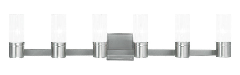 Brushed Nickel  6 Light Ada Compliant Bathroom Vanity Light by Livex Lighting