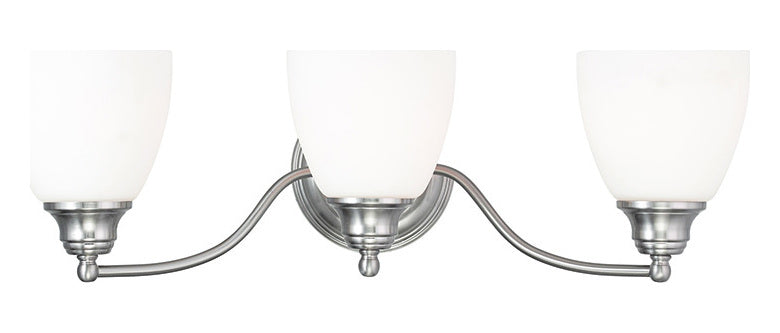 3 Light Brushed Nickel Bath Light by Livex Lighting