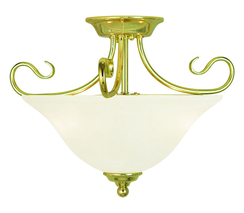 2 Light Polished Brass Ceiling Mount by Livex Lighting