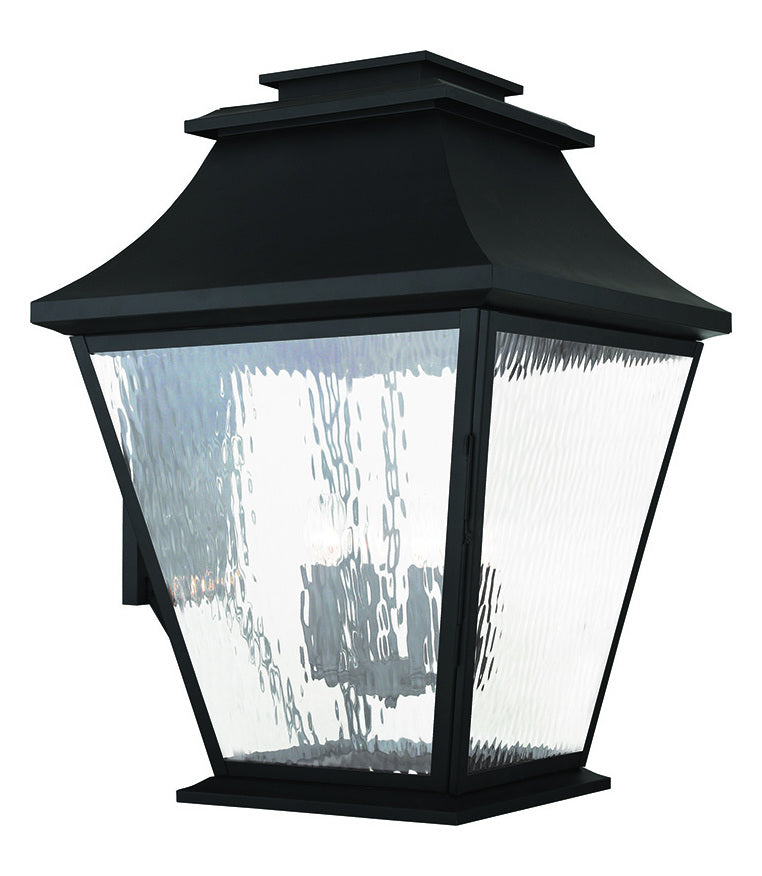 Black  6 Light Outdoor Lantern Wall Sconce by Livex Lighting