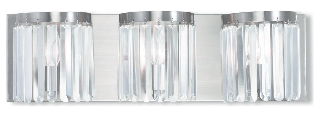 Brushed Nickel  3 Light Ada Compliant Bathroom Vanity Light by Livex Lighting