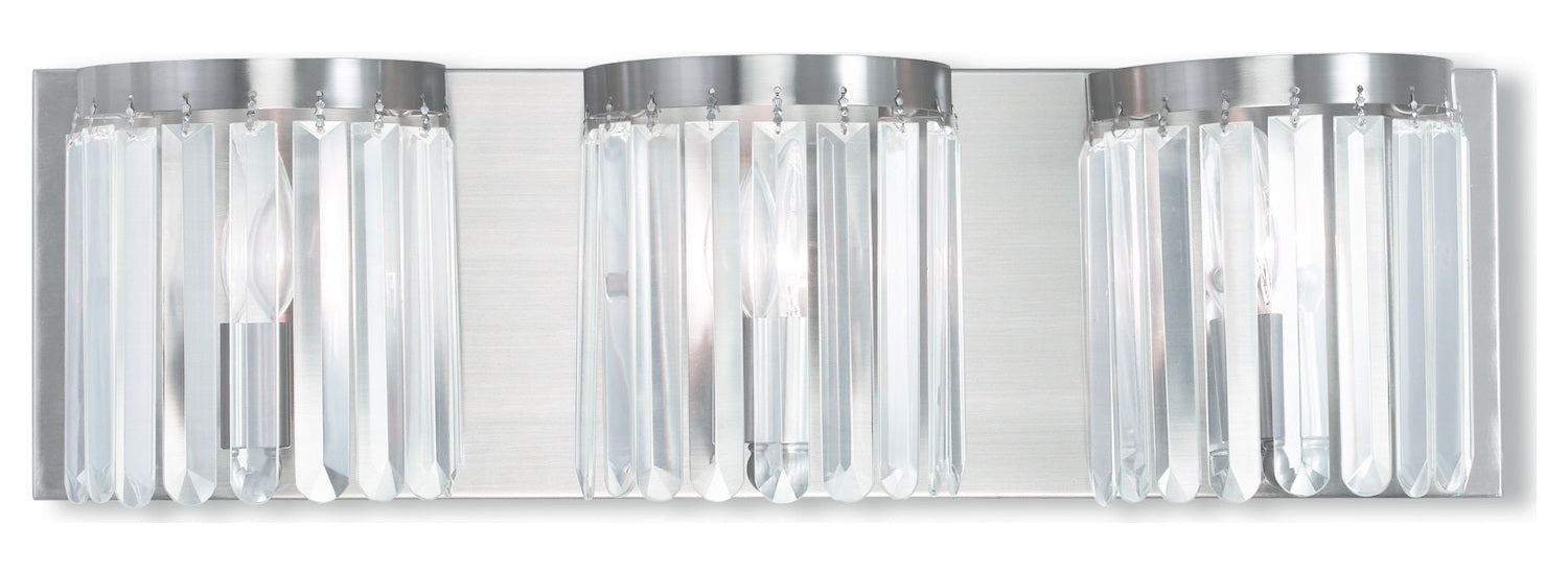 Brushed Nickel  3 Light Ada Compliant Bathroom Vanity Light by Livex Lighting