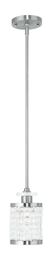 Brushed Nickel  1 Light Mini Pendant by Livex Lighting