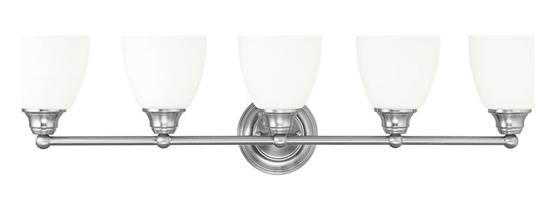 5 Light Brushed Nickel Bath Light by Livex Lighting
