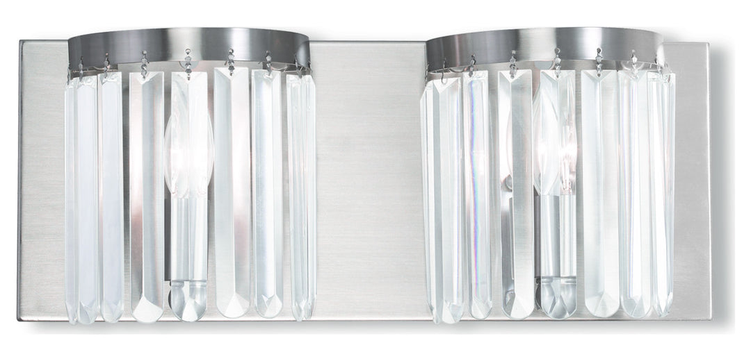 Brushed Nickel  2 Light Ada Compliant Bathroom Vanity Light by Livex Lighting
