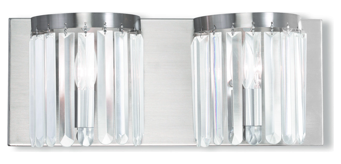Brushed Nickel  2 Light Ada Compliant Bathroom Vanity Light by Livex Lighting