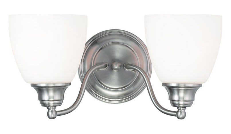 2 Light Brushed Nickel Bath Light by Livex Lighting
