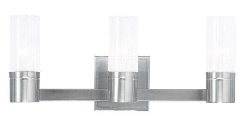 Brushed Nickel  3 Light Ada Compliant Bathroom Vanity Light by Livex Lighting