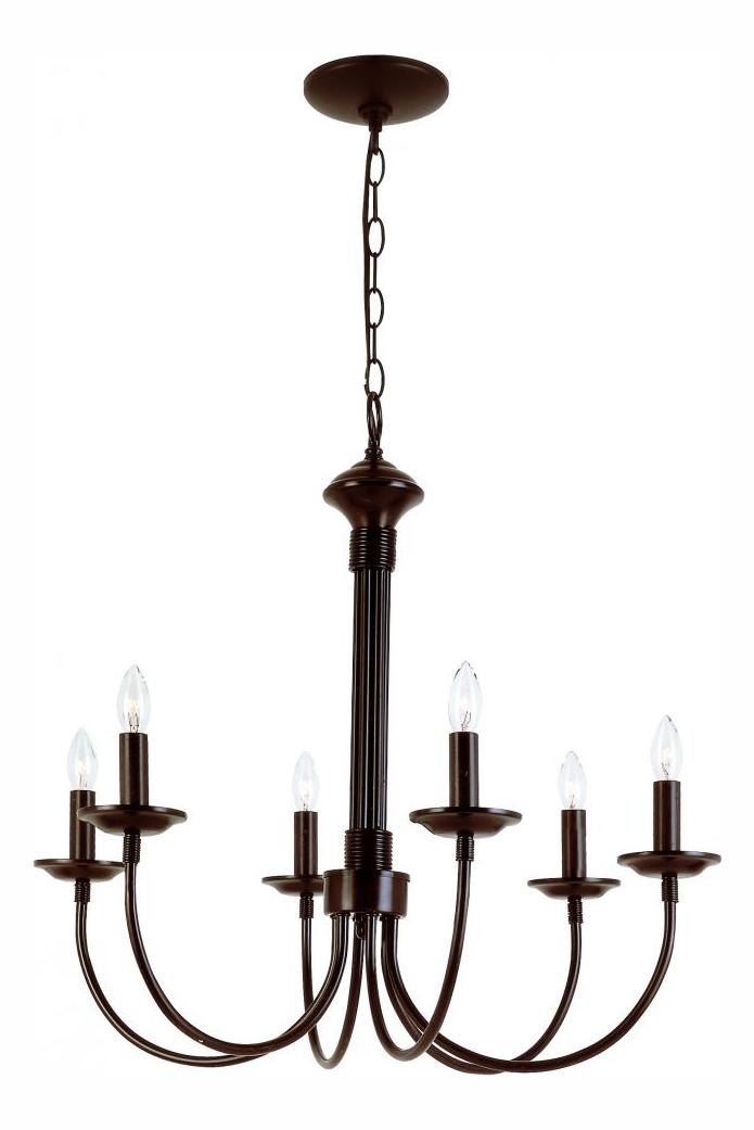 Six Light Rubbed Oil Bronze Up Chandelier by Trans Globe