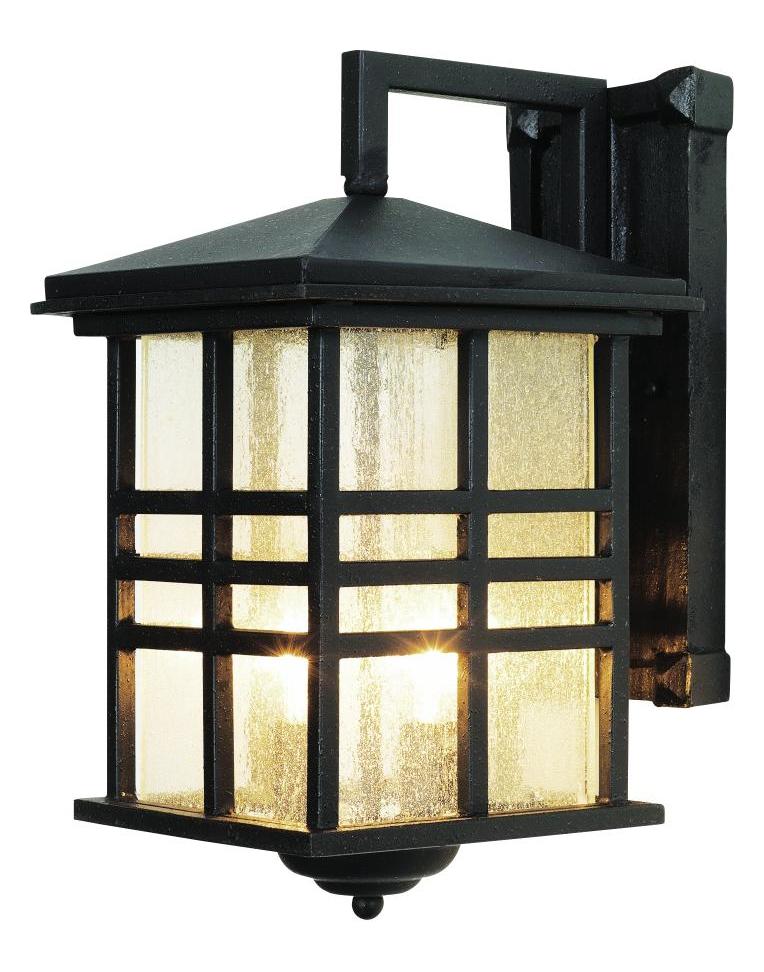 Two Light Weathered Bronze Clear Seeded Rectangle Glass Wall Lantern by Trans Globe