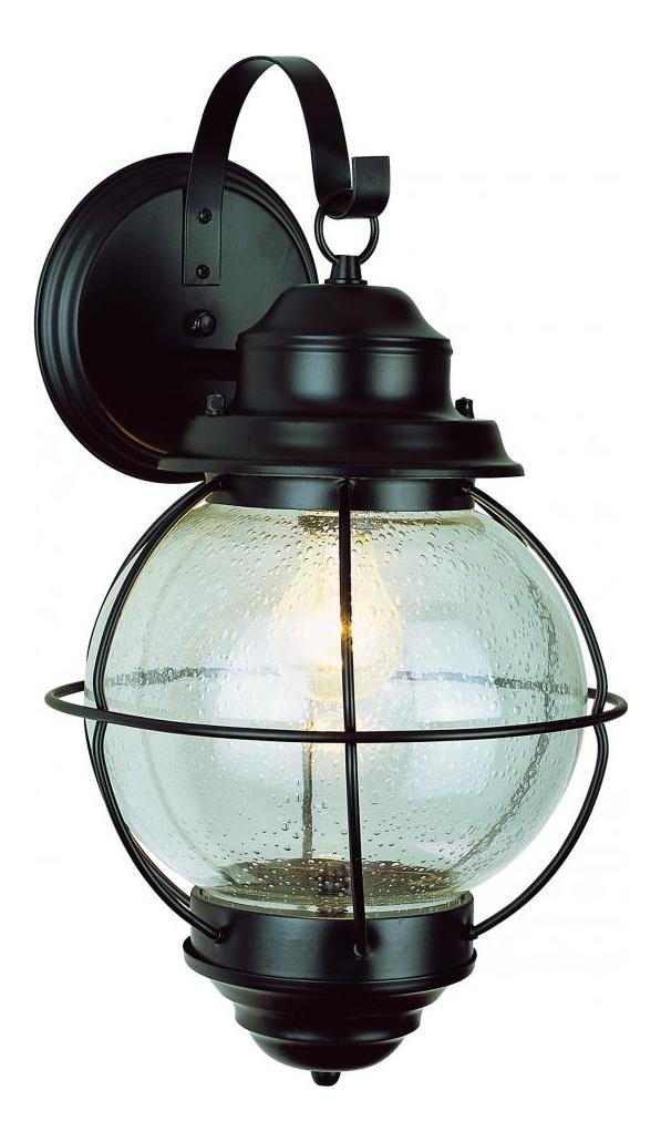 One Light Black Clear Seeded Glass Marine Light by Trans Globe