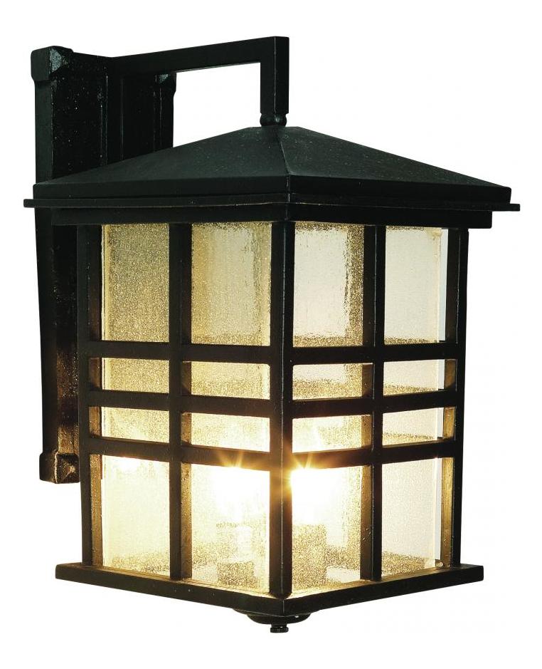 Three Light Black Clear Seeded Rectangle Glass Wall Lantern by Trans Globe