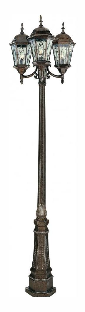 Three Light Brown Water Clear Oval Window Glass Post by Trans Globe
