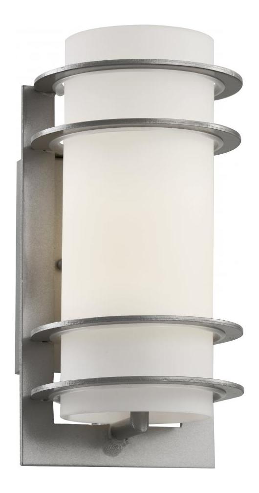 One Light White Frost Glass Silver Wall Light by Trans Globe