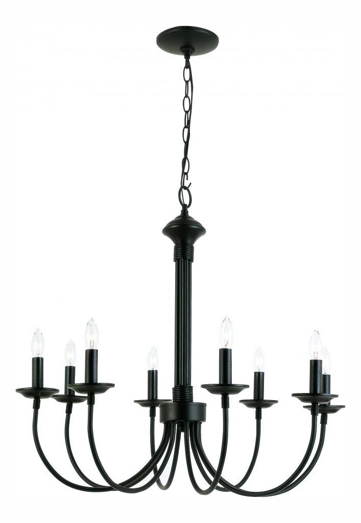 Eight Light Black Up Chandelier by Trans Globe