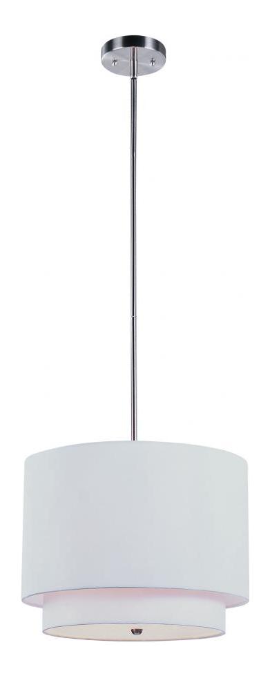 One Light Brushed Nickel Drum Shade Pendant by Trans Globe